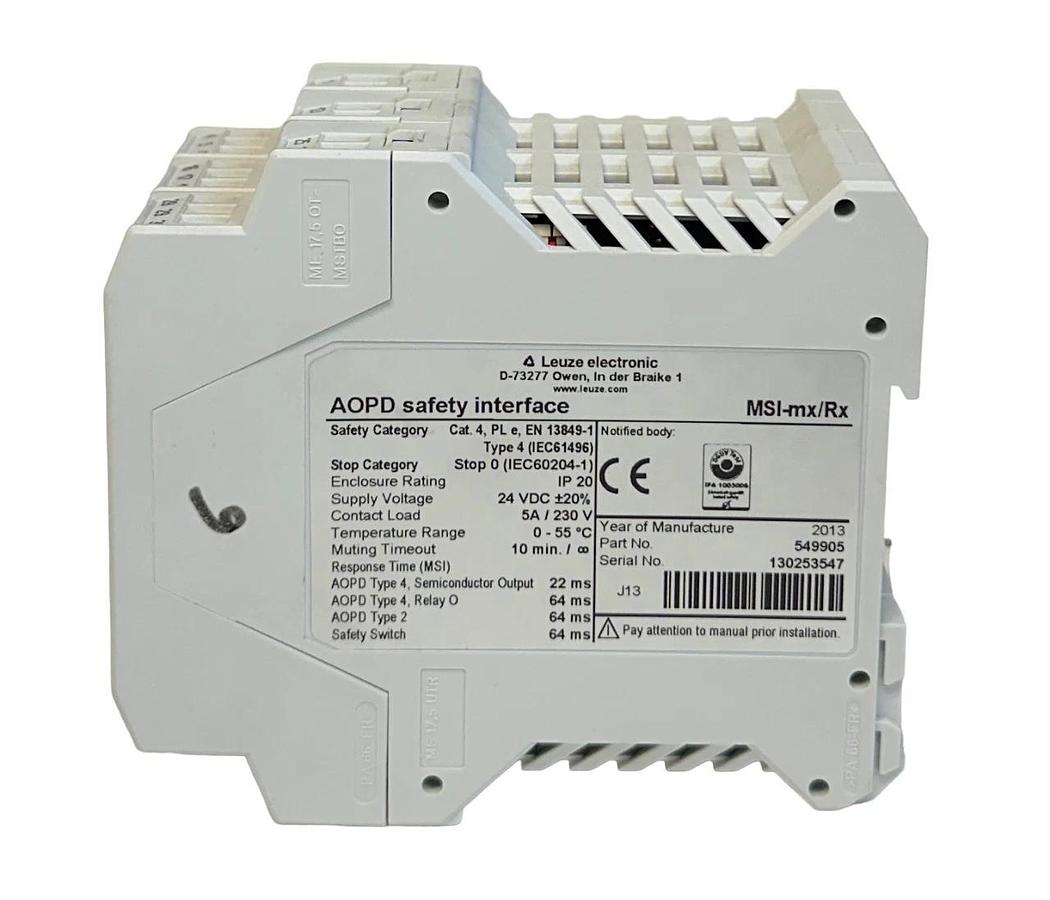 Used LEUZE MSI-mx/Rx / 549905 LUMIFLEX MSI AODP SAFETY INTERFACE RELAY 24VDC USNP