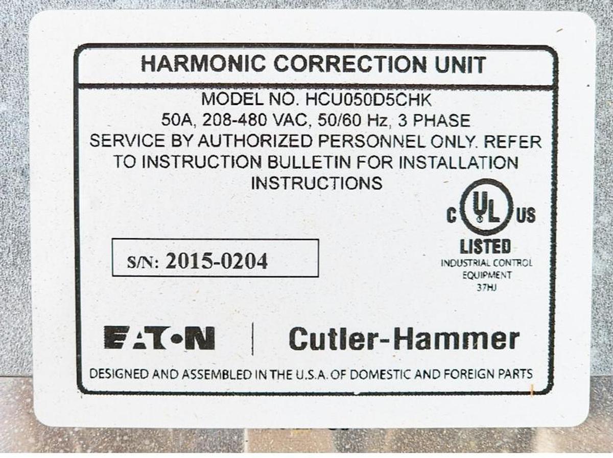Used EATON CUTLER-HAMMER HCU050D5CHK HARMONIC CORRECTION UNIT 50A W/HMIGTO1310 NSMP