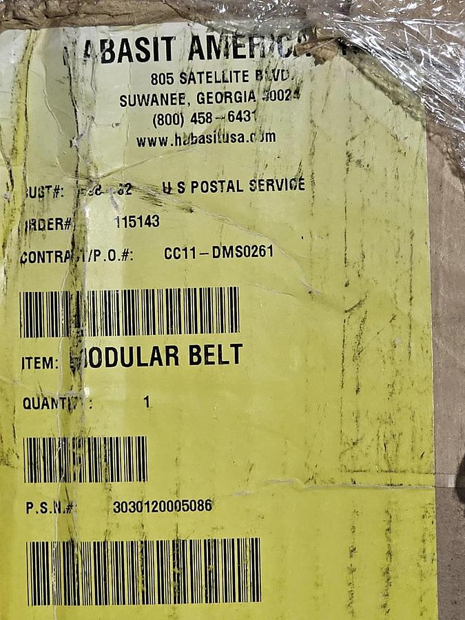 HABASIT AMERICA M1220 FLAT TOP PP GRAY RODS BELT WIDTH: 23.65'' LENGTH: 12.71'