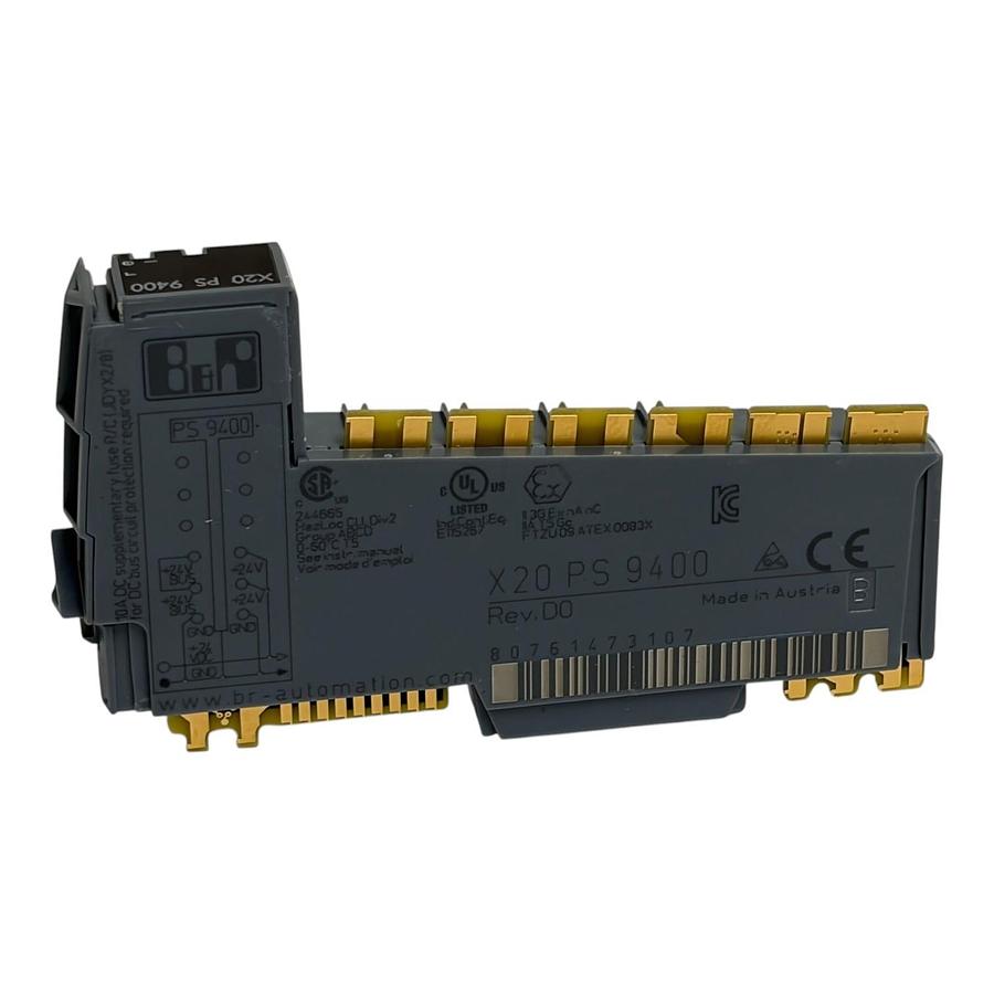 Used B&R Automation X20PS9400 Power Supply Module Rev D0 X20 PS 9400 New Surplus