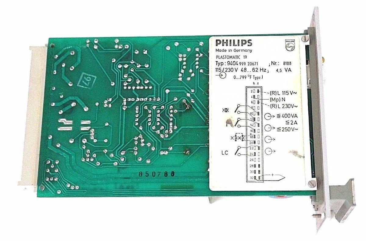 Used PHILIPS PLASTOMATIC 19 TYP: 940499920671 NR; 8188 115/230V 48...62HZ 4,5WA