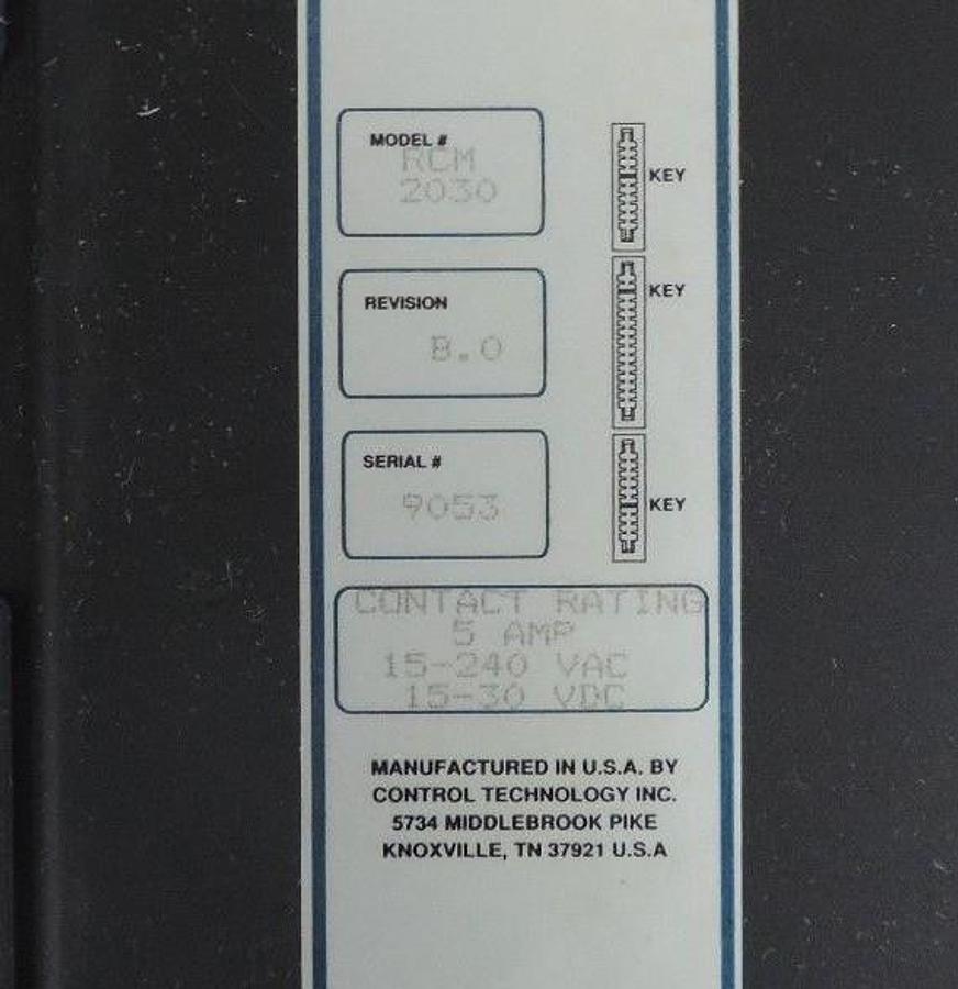 Used CONTROL TECHNOLOGY RCM 2030 OUTPUT MODULE REVISION B.0 RCM2030