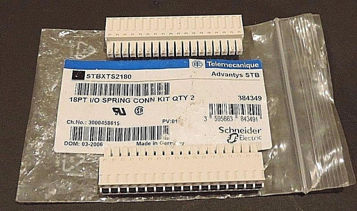 Used NEW TELEMECANIQUE STBXTS2180 18PT I/O SPRING CONN KIT ADVANTYS STB