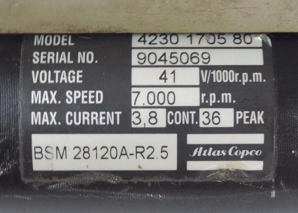 Used ATLAS COPCO QRT-62-200-O NUT RUNNER W/ BSM-28120A-R2.5 SERVO & QMR-62-32-ROT