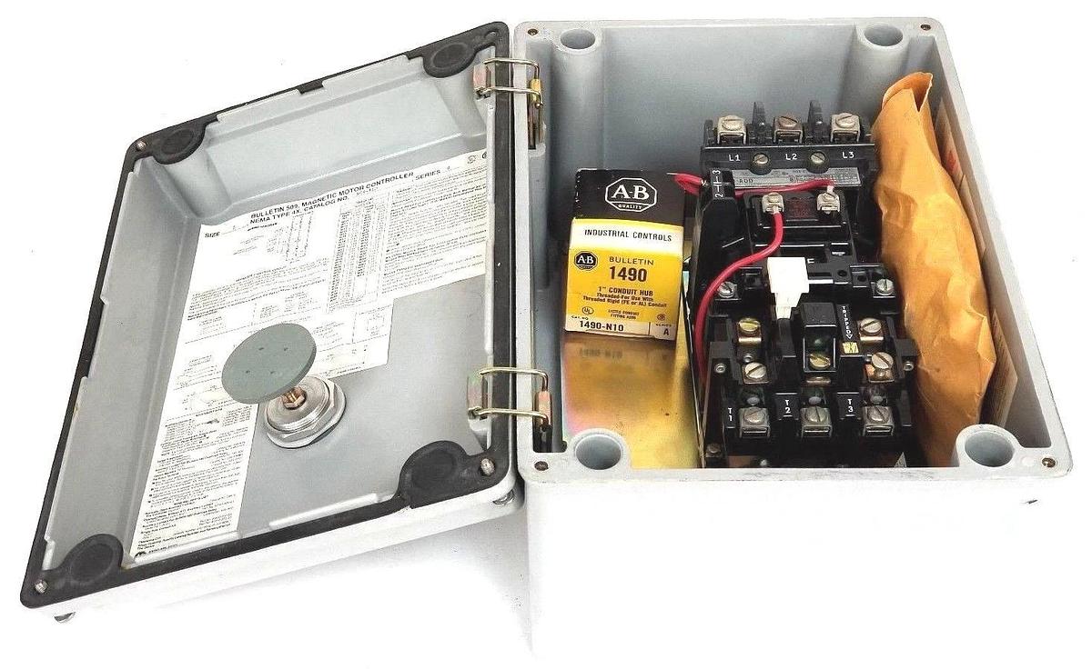 Used ALLEN BRADLEY 509-ASD SER. B SIZE 0 MAGNETIC MOTOR CONTROLLER 509AOD