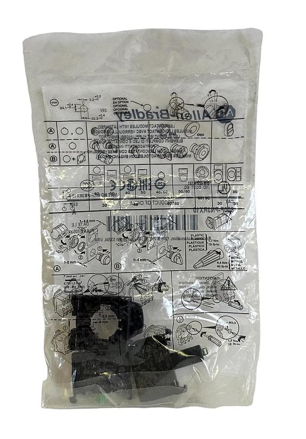 Used NEW SEALED ALLEN BRADLEY 800F-PN3RX10 /A LED/CONTACT MODULE RED 800FPN3RX10