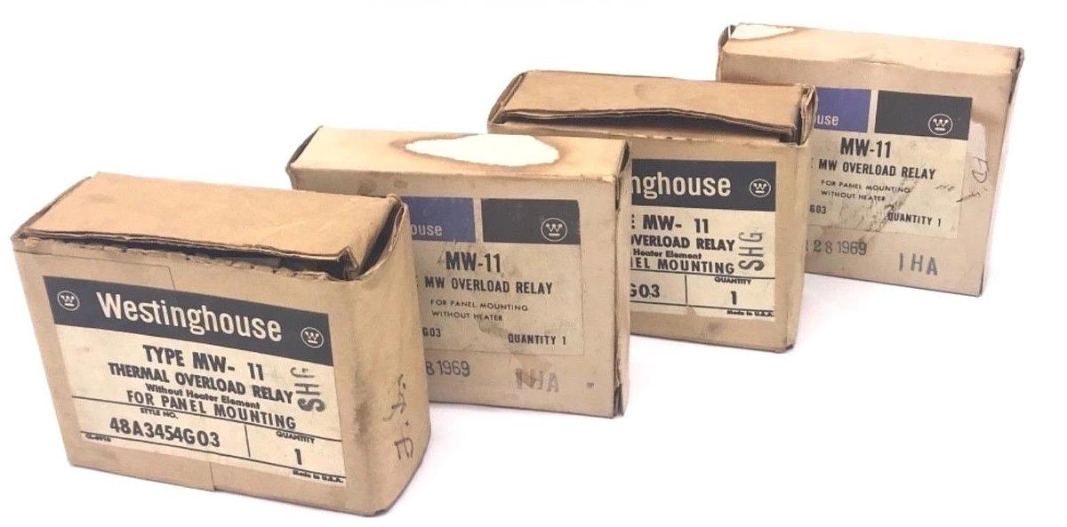LOT OF 4 NIB WESTINGHOUSE MW-11 THERMAL OVERLOAD RELAYS STYLE NO. 48A3454G03
