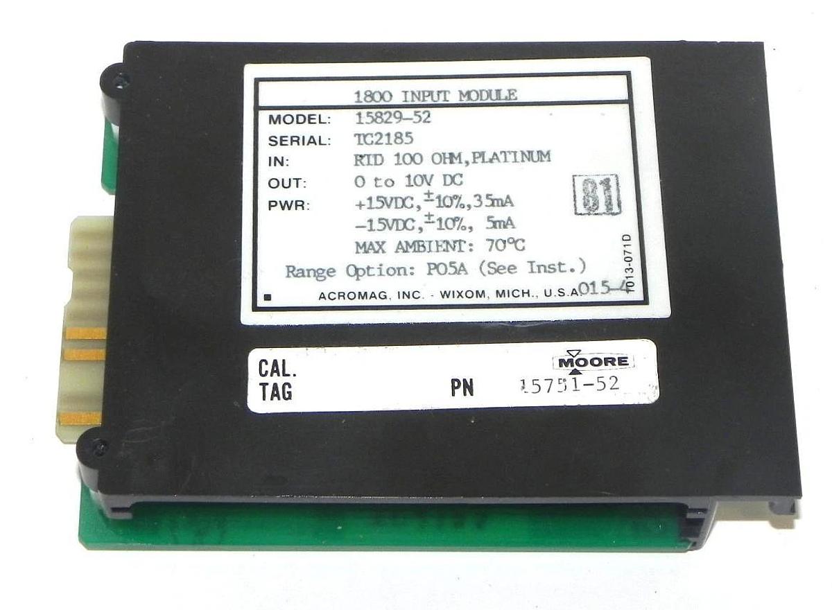 Used MOORE/ACROMAG 15839-52 1800 INPUT MODULE P/N 15751-52