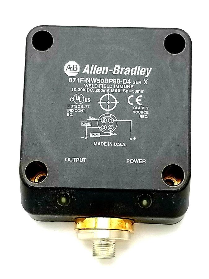 Used NIB ALLEN BRADLEY 871F-NW50BP80-D4 SER. X PROXIMITY SENSOR 871FNW50BP80D4
