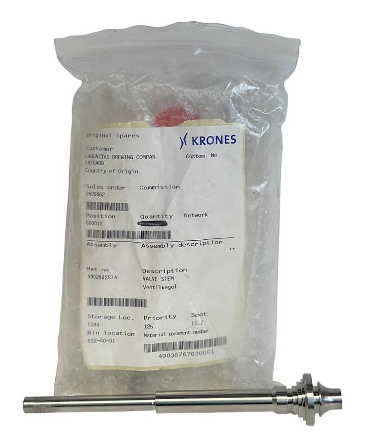 KRONES 0902802574 VALVE STEM OEM SPARE PART STAINLESS NSNP