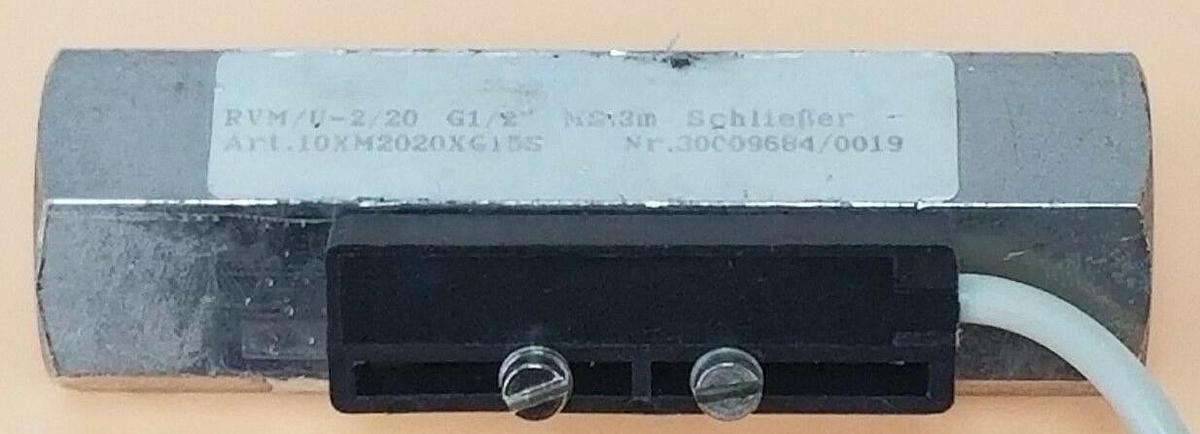 Used STASTO RVM/U-2/20 G 1/2" NPT FLOW SENSOR RVM/U 2/20 10XM2020XG15S 30009684/0019