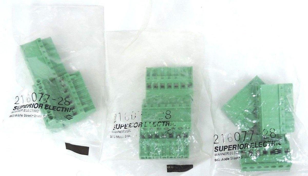 Used LOT OF 9 NEW SUPERIOR ELECTRIC 216077-28 TERMINAL BLOCKS 21607728