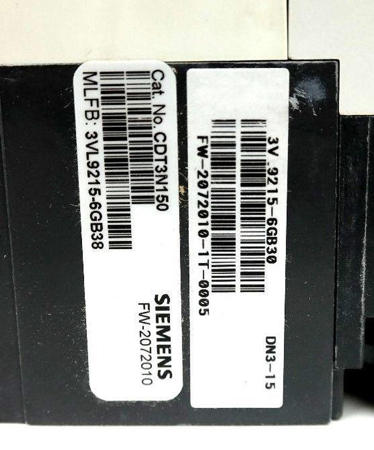 Used SIEMENS NDG3N150L VL CIRCUIT BREAKER CLASS N 150A 3-P 35kA@480V~50/60HZ NIB