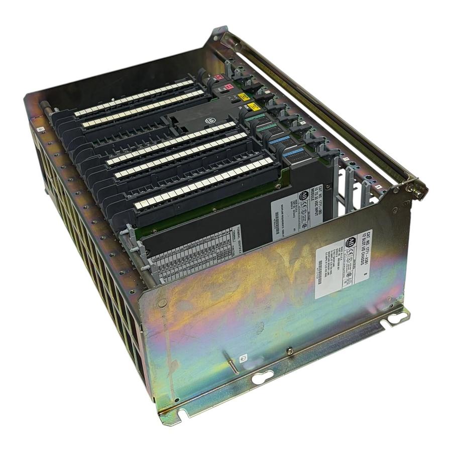 Used Allen-Bradley 1771-A3B1 PLC-5 12-Slot I/O Rack Assembly with Modules