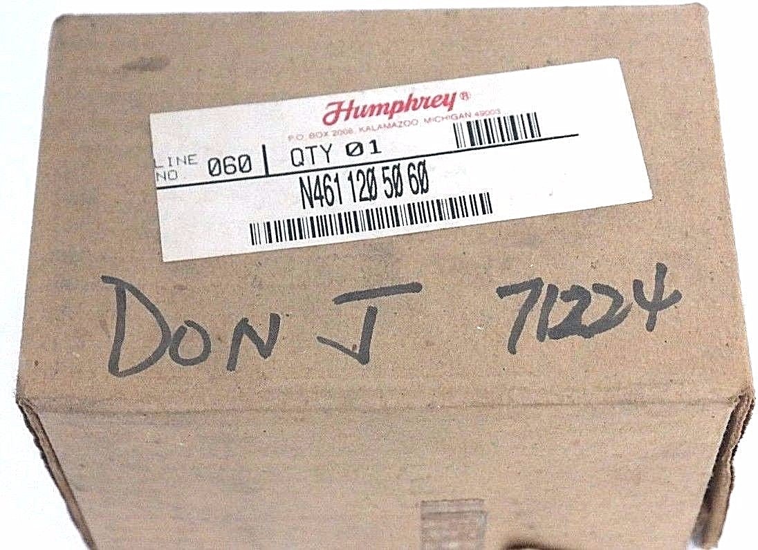NIB HUMPHREY N461 120 50 60 SOLENOID VALVE, N4611205060