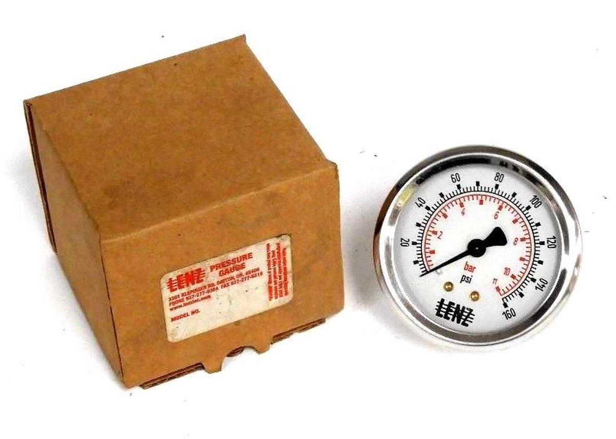 Used NIB LENZ 1 1/4" PRESSURE GAUGE 0-160 PSI