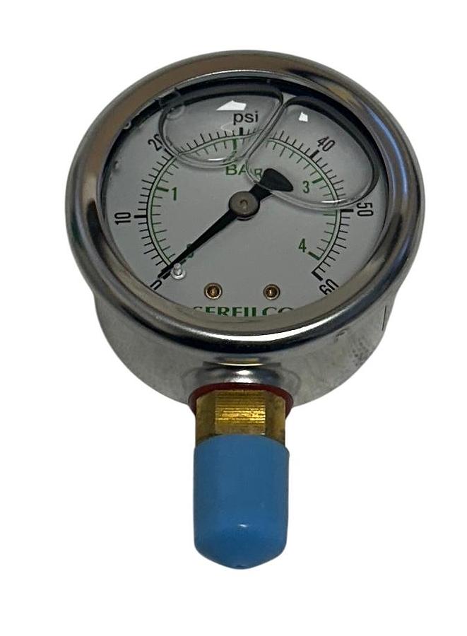 Used 3 SERFILCO SER606-2 / SER6062 LIQUID FILLED PRESSURE GAUGES 2'' 0-60PSI NSMP