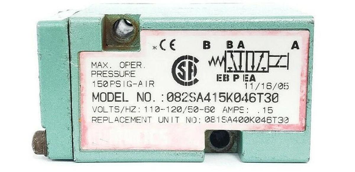 Used NUMATICS 082SA415K046T30 SOLENOID VALVE (INCOMPLETE)