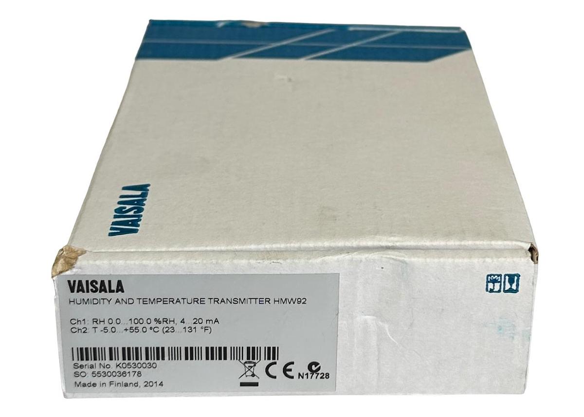 Used NEW VAISALA HMW92 RELATIVE HUMIDITY AND TEMPERATURE TRANSMITTER 4-20mA NOS
