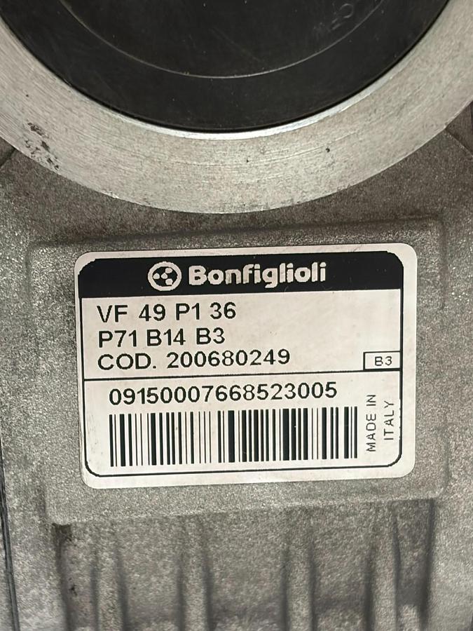 Used Bonfiglioli VF 49 P1 36 P71 B14 B3 Worm Gearbox Reducer 200680249 New Surplus