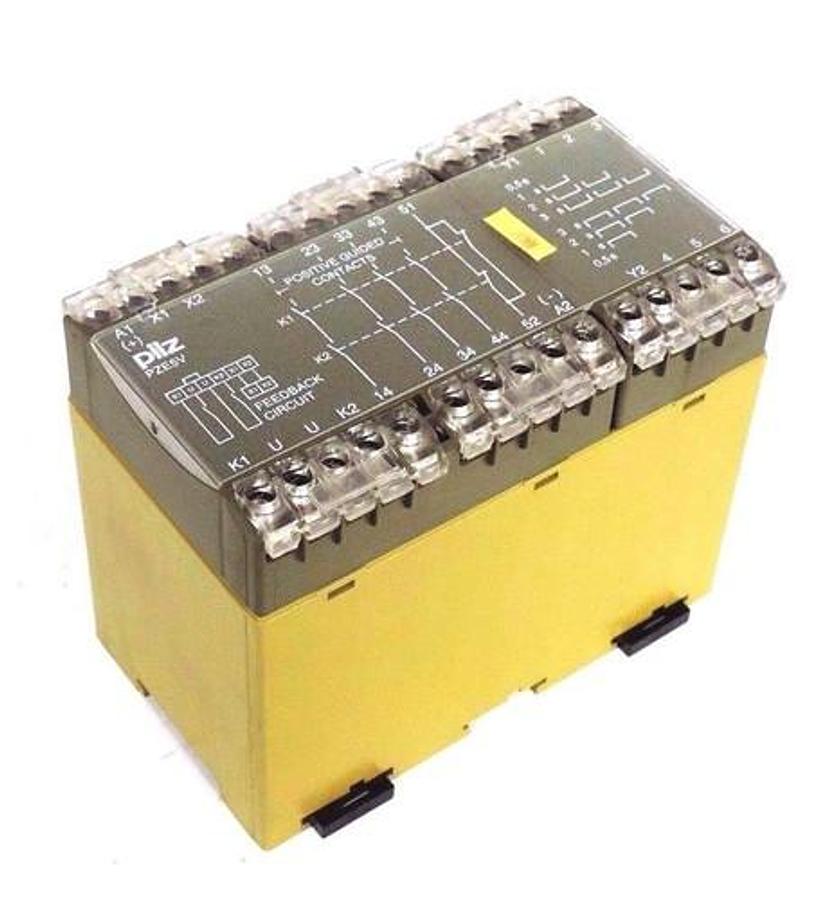 Used PILZ PZE-5V-3S-24-V-DC SAFETY RELAY PZE5V3S24VDC ID NO. 474965