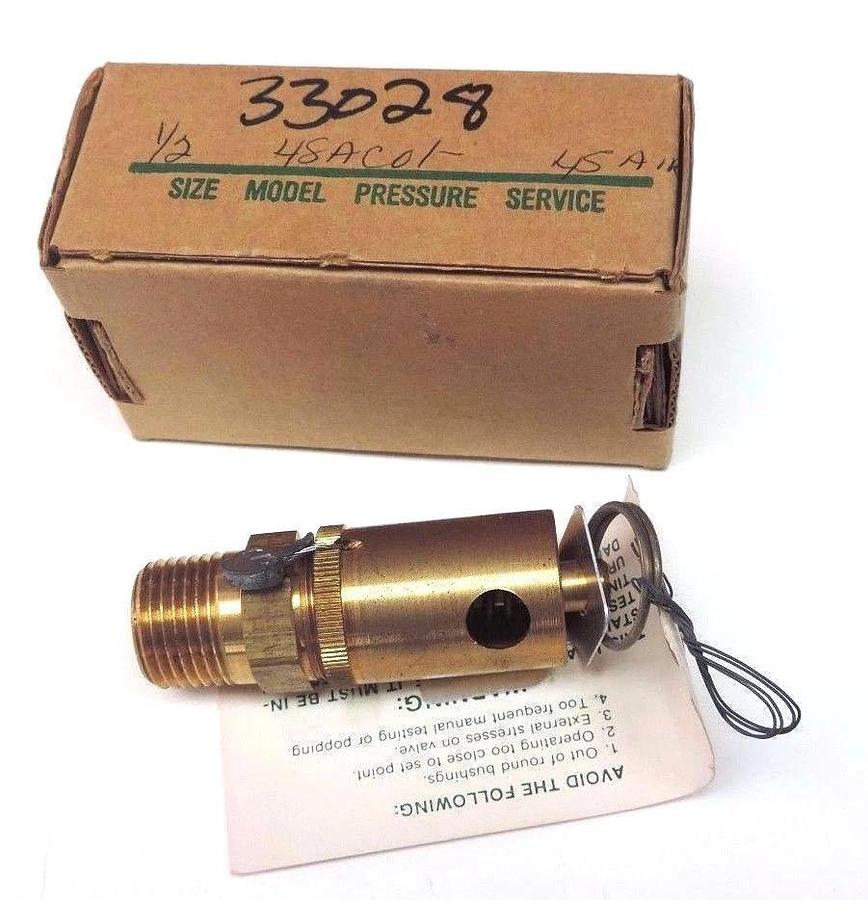 Used NIB KUNKLE 48AC01 SAFETY VALVE SIZE: 1/2'' SET 45 PSI