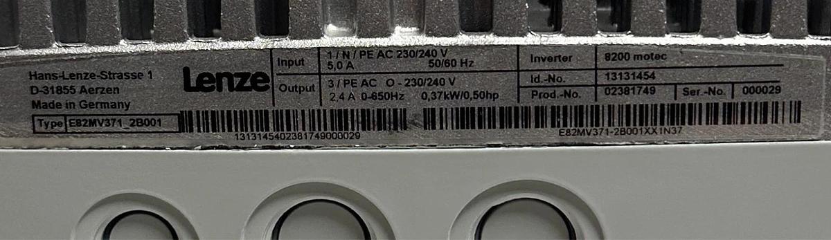 LENZE GKR04-2E VBR 071C32 / MDEMAXX 071-32 GEARMOTOR W/ INVERTER 13131454 NSNP