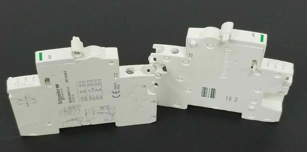 Used LOT OF 2 SCHNEIDER / MERLIN GERIN A9A26924 AUXILIARY CONTACTS 6A 130VDC DD15131