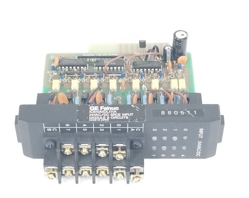 Used GE FANUC IC610MDL111A 24VAC/DC SOURCE INPUT MODULE 8 CIRCUITS