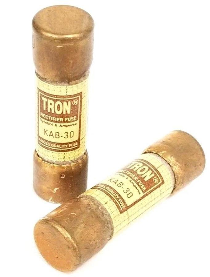 Used LOT OF 2 COOPER BUSSMANN TRON KAB-30 RECTIFIER FUSES KAB30