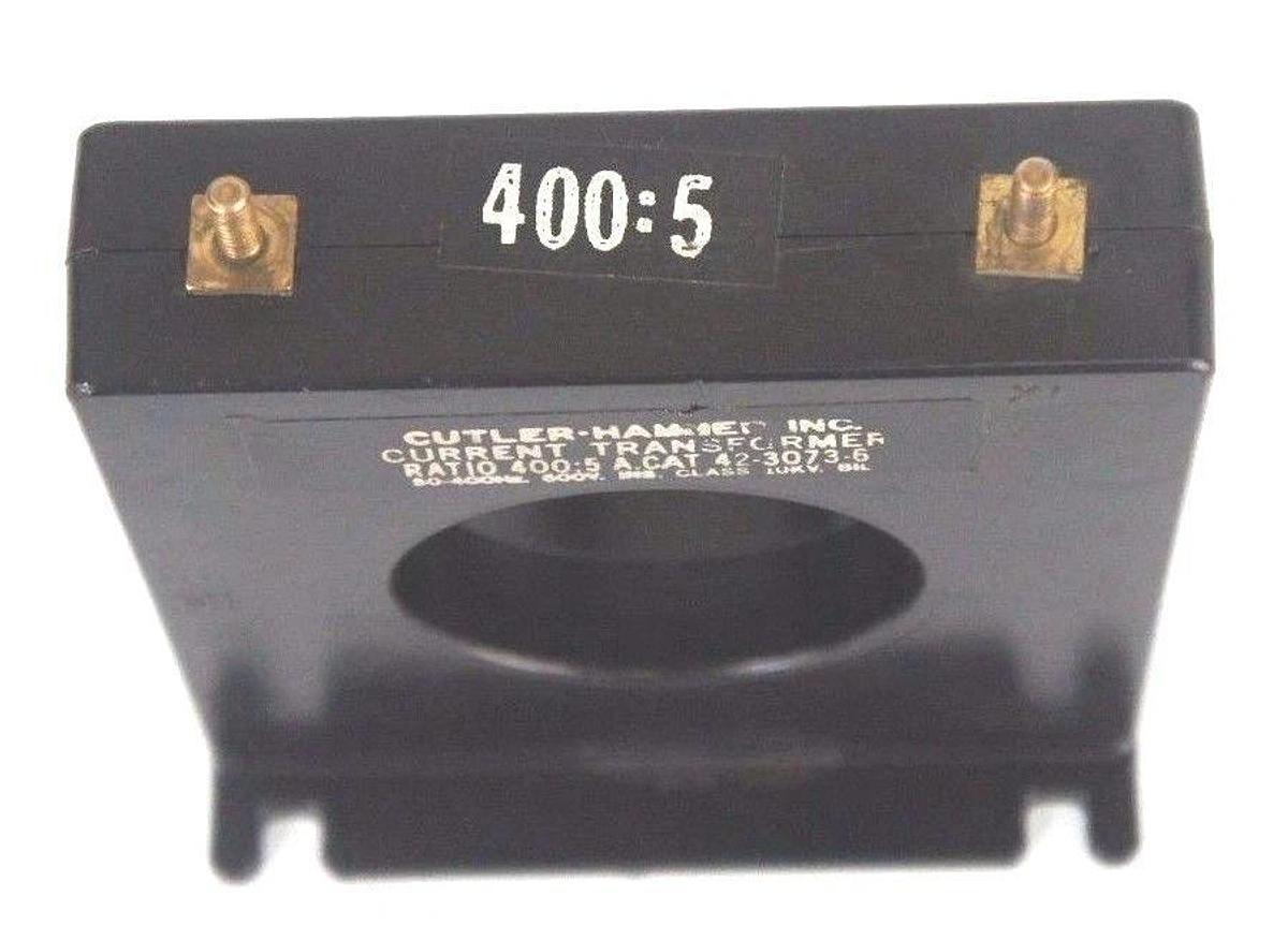 Used CUTLER-HAMMER 42-3073-6 RATIO 400:5 TRANSFORMER