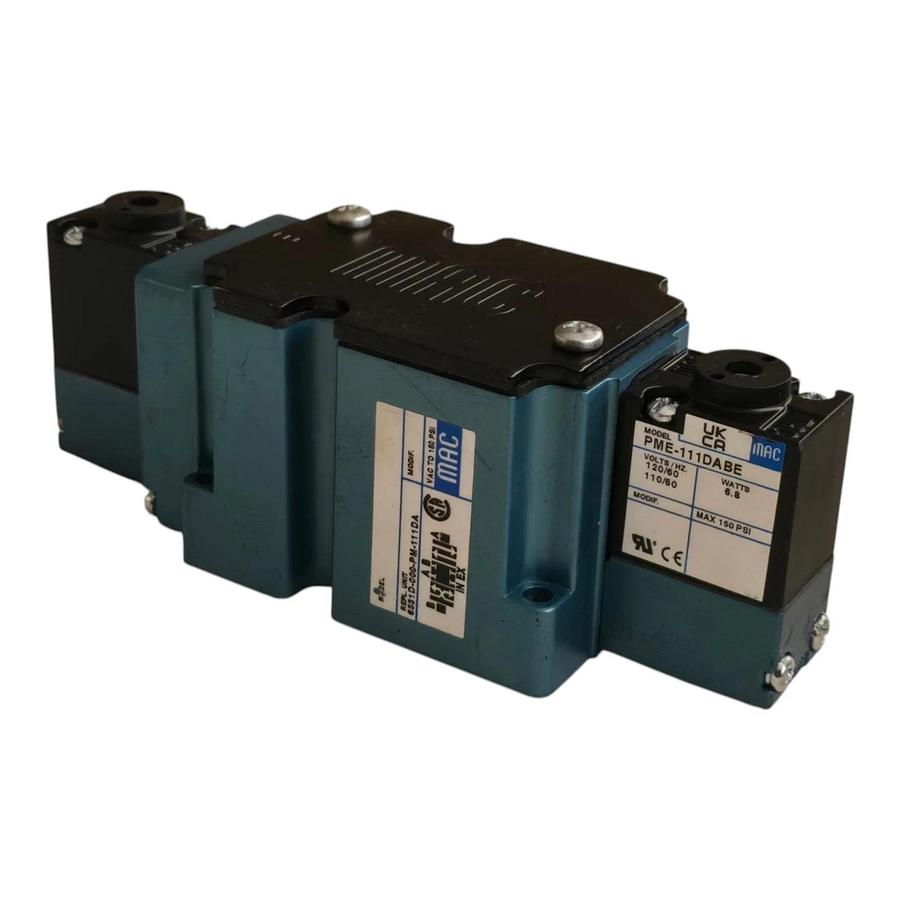 MAC Valves 6331D-000-PM-111DA Solenoid Valve w/ PME-111DABE Pilot 120VAC 150PSI