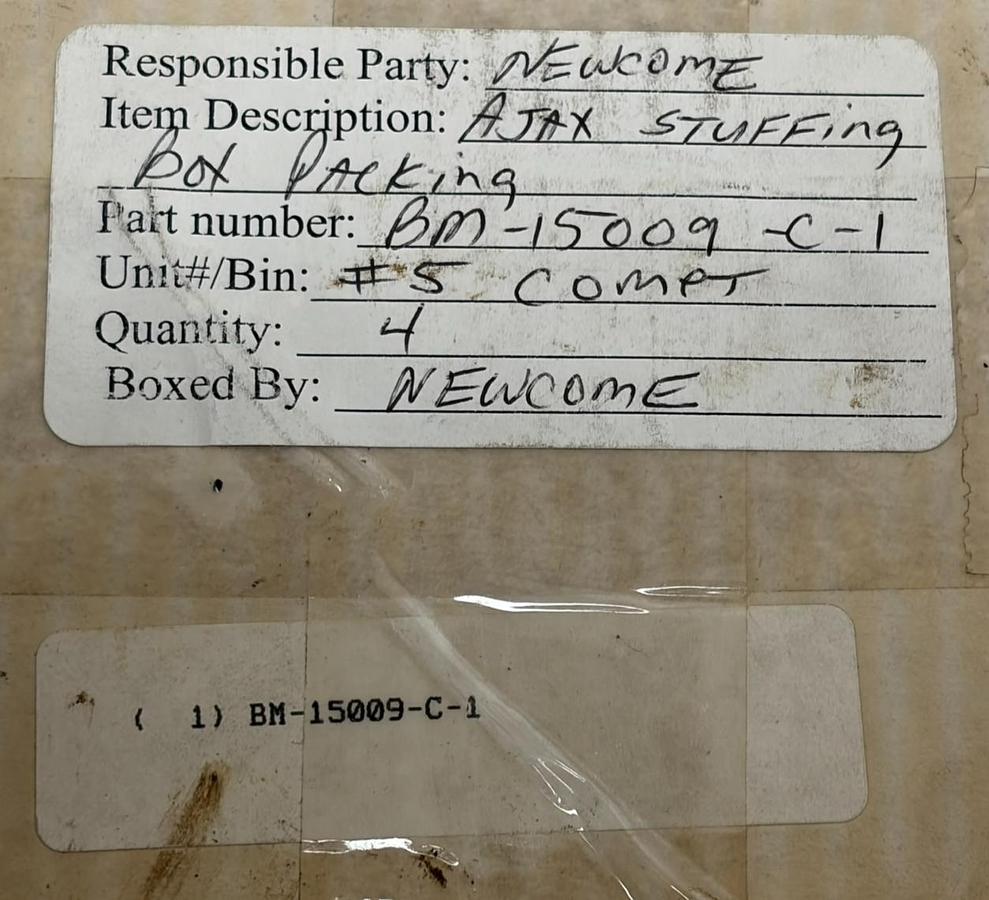 Used Ajax BM-15009-C-1 Stuffing Box Packing Ring Set Lot of 4 New Surplus
