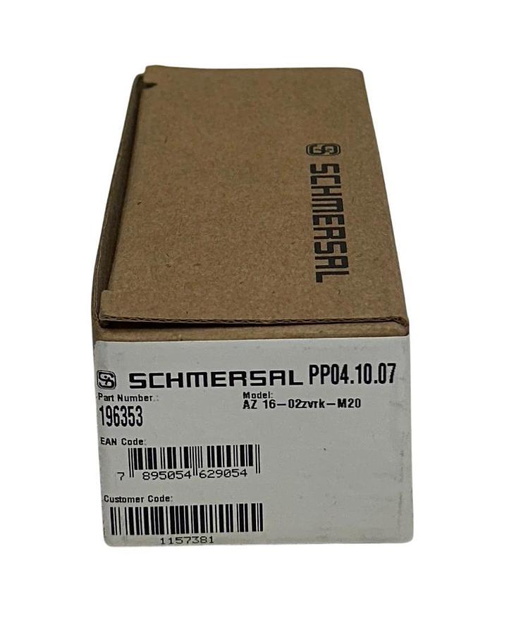 SCHMERSAL AZ 16-02ZVRK-M20 / 37AH8944 SAFETY SWITCH W/ SEPARATE ACTUATOR NSMP