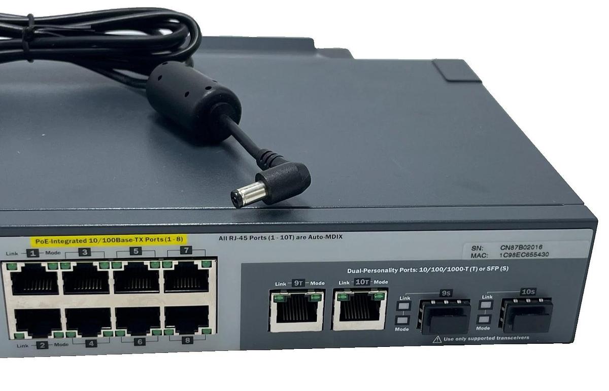 Used HP J9565A 2615-8-PoE Fully Managed Switch with Power Supply and Shelf