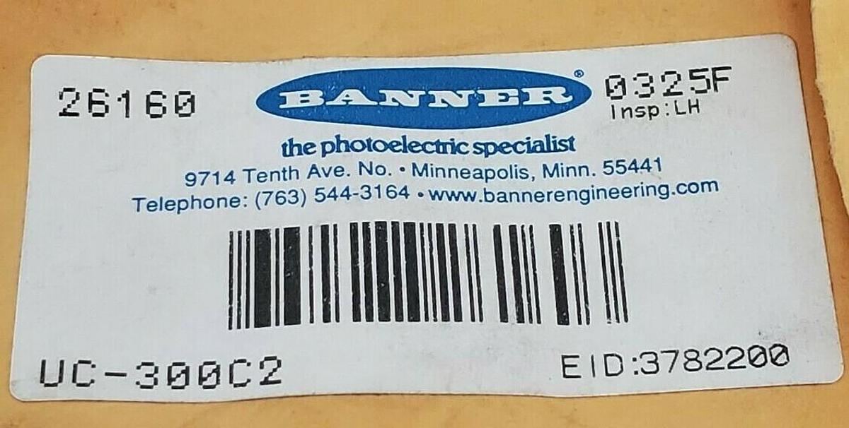 Used NEW BANNER UC-300C2 MINI-BEAM REPLACEMENT LENS ASSEMBLY UC300C2