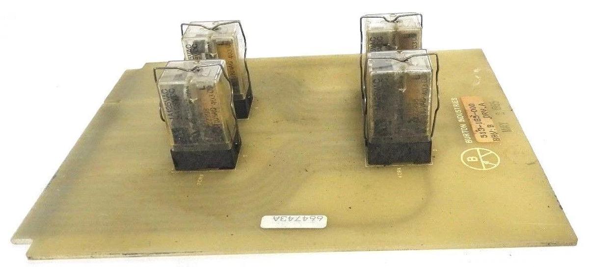 Used BURTON EMERSON 513-185-000 RELAY BOARD BRV: B DRV: A