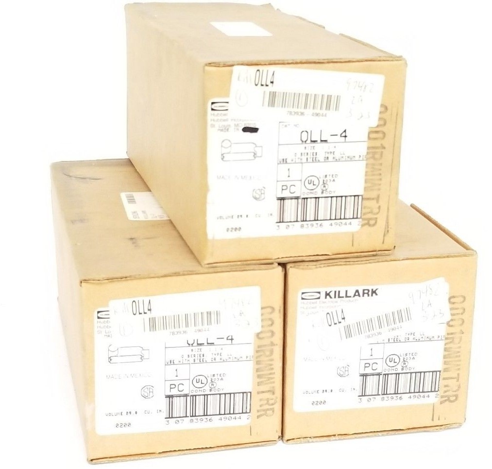 LOT OF 3 NIB HUBBELL KILLARK OLL-4 1-1/4"LL"TYPE AL CONDUITS OLL4