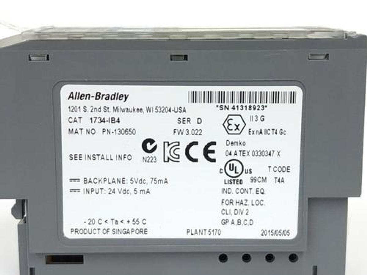 Used LOT OF 4 ALLEN BRADLEY 1734-IB4 SER. D POINT I/O 4 POINT DIGITAL INPUT MODULES