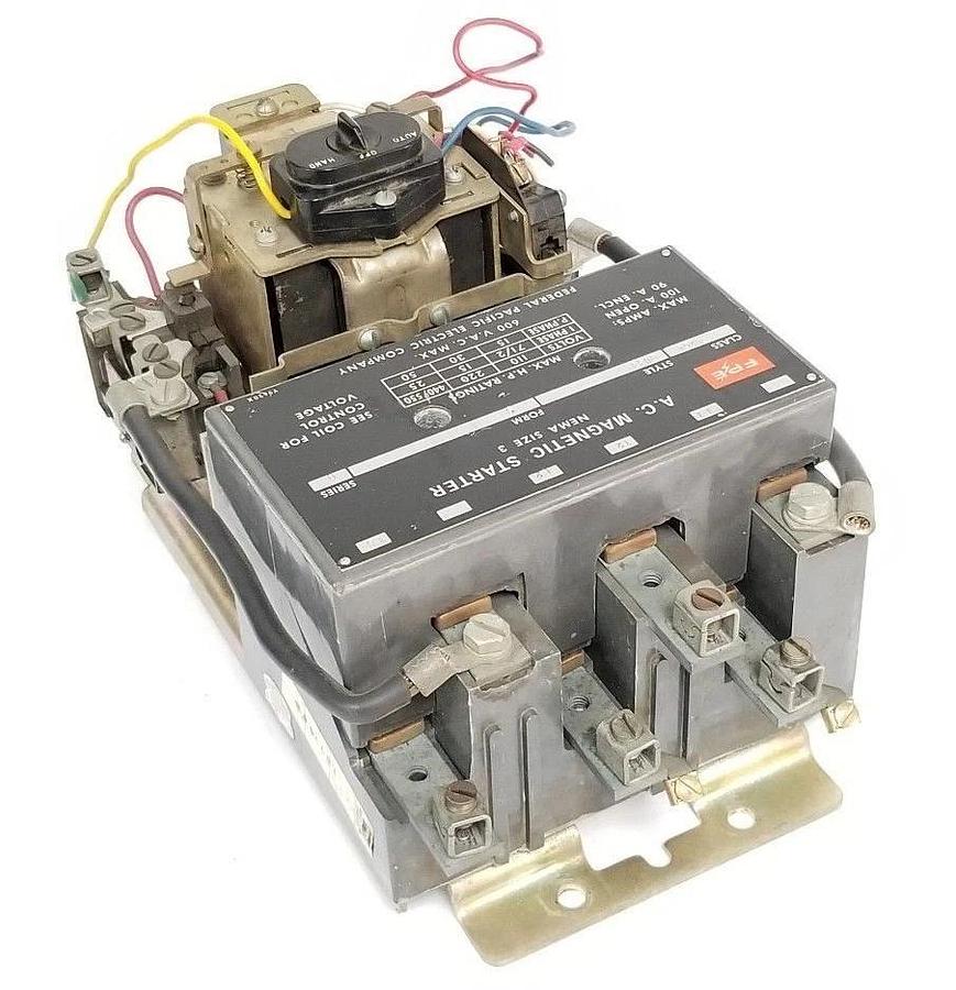Used FEDERAL PACIFIC 4204-BU33-S MAGNETIC STARTER 110V, 60C, SER. B, 4204-BU33