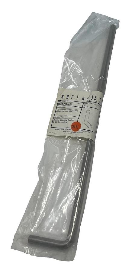 Used SOFTNOZE SMS-RA-450 Angled Sensor Mounting Rod 1/2" Diameter x 450mm S.S, NSFS