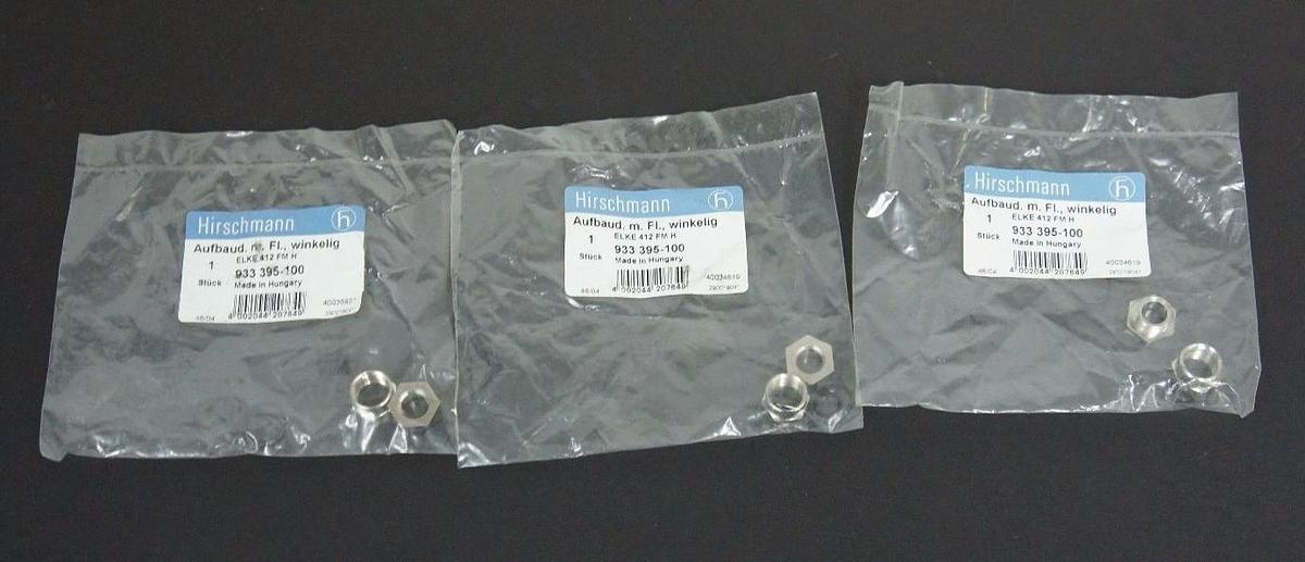 Used NIB HIRSCHMANN 933 395-100 SOCKET ELKE 412 FM H, 933395100 - LOT OF 3