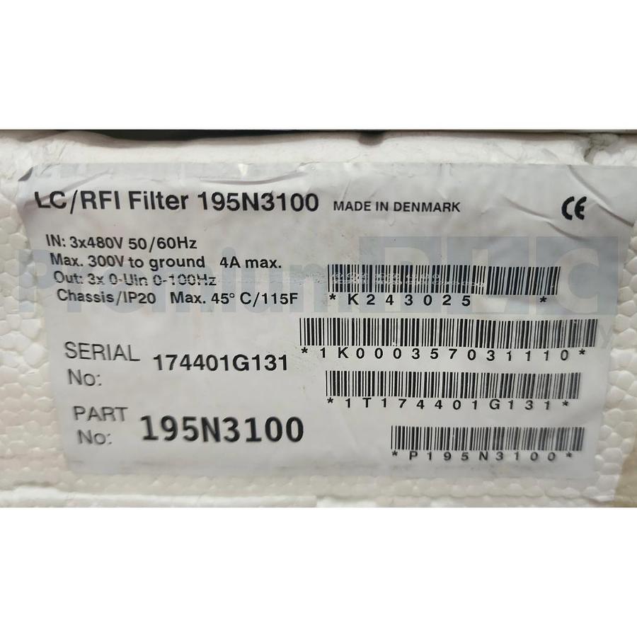 Used DANFOSS 131B0592 VLT AutomationDrive FC-302 7.5HP w/ 195N3100 LC/RFI FILTER NSMP