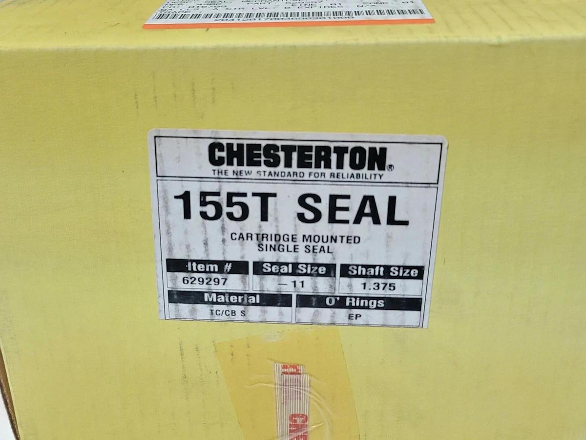 Used NIB CHESTERTON 155T SEAL CARTRIDGE MOUNTED SINGLE SEAL 629297 SHAFT SIZE 1.375