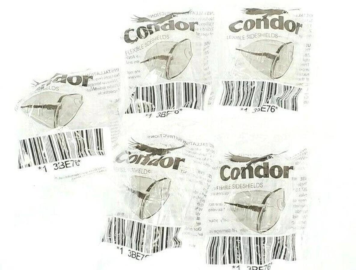 Used (5) PAIRS OF CONDOR 3BE76 SIDESHIELDS FOR SAFETY GLASSES