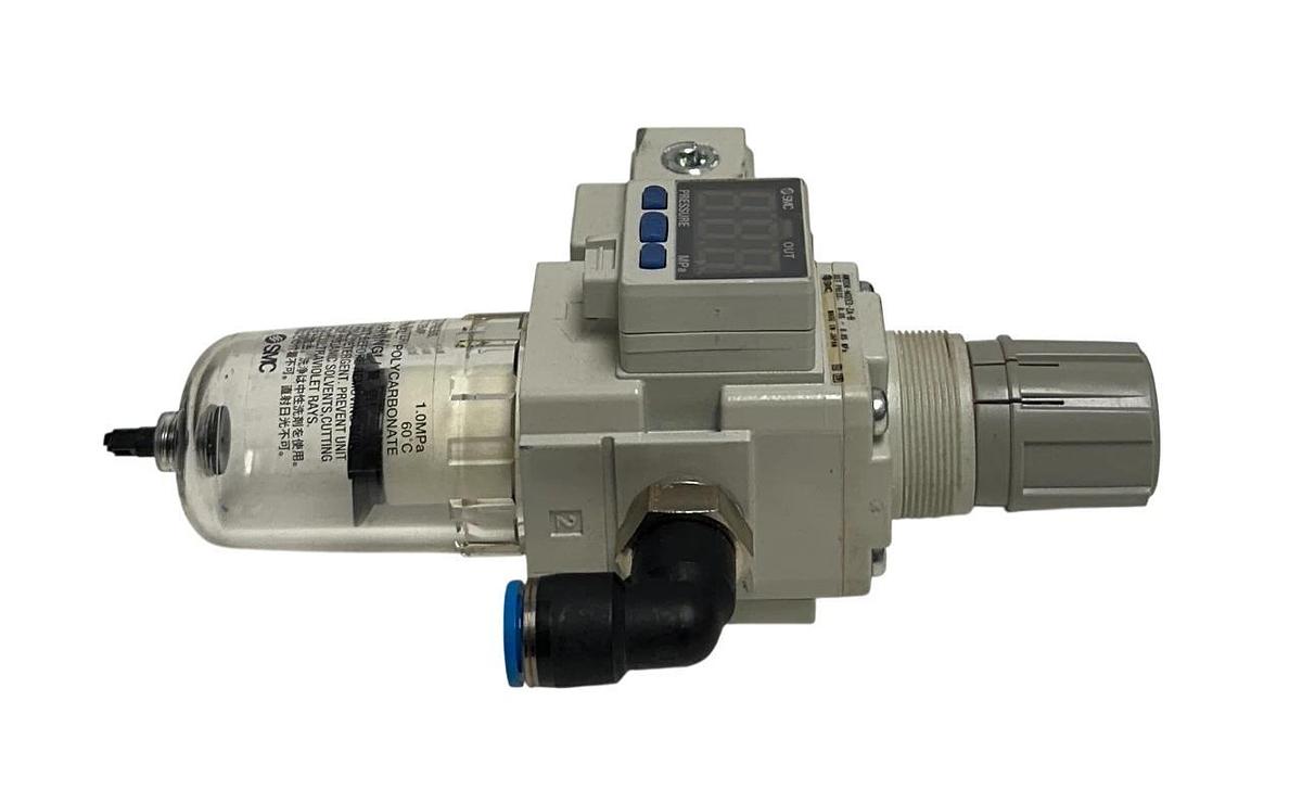 Used SMC AW20K-N02E3-ZA-B / ISE35-N-65 AW MASS PRO FILTER / REGULATOR PRESSURE USNP