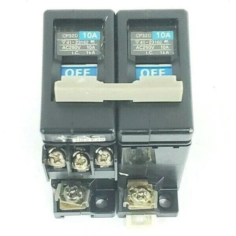 Used FUJI ELECTRIC CP32D-10A CIRCUIT BREAKER 10AMP 250V, CP32D10A