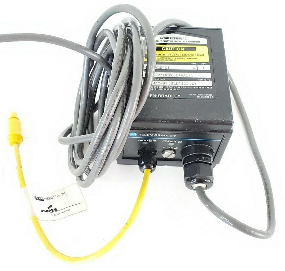 Used ALLEN BRADLEY 2755-LD4C1 BAR CODE SCANNER HEAD SER. A REV. C