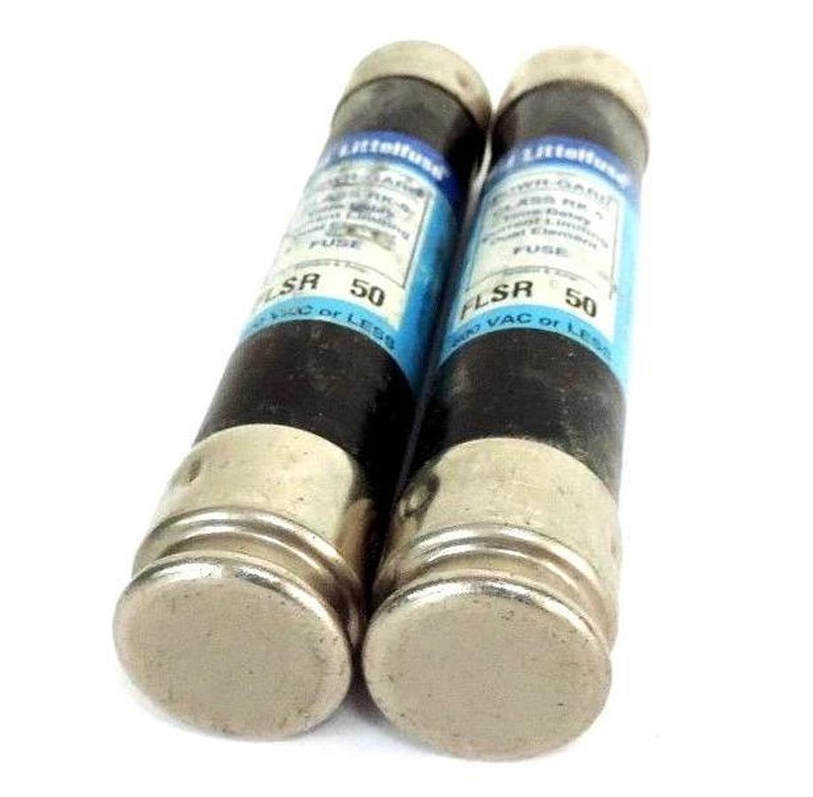 Used LOT OF 2 LITTELFUSE FLSR-50 POWR-GARD CLASS RK-5 FUSES FLSR50