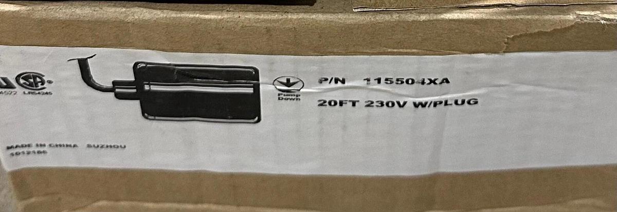 Used NEW GENERIC PUMP DOWN 115504XA FLOAT SWITCH 20FT CORD W/ PLUG 230V